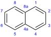 Skeletal formula and numbering system of naphthalene