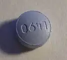 220&nbsp;mg tablet of naproxen sodium. Imprint L490 (upside-down). Round, light blue tablet