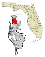 Location in Pinellas County and the state of Florida