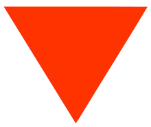 red downward-pointing triangle