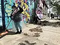 Two street sweepers clearing a pavement in New York City