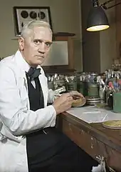 Sir Alexander Fleming, was a Scottish bacteriologist, biologist, pharmacologist and botanist. He discovered the antibacterial enzyme lysozyme in 1923. Later he isolated and studied the antibiotic substance penicillin from the mold Penicillium notatum in 1928.