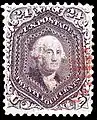 24-cent stamp showing a black-and-white portrait of Washington