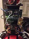 All cables plugged into the Arduino pins, stranded cables need to be replaced with solid wires