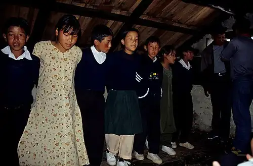 Nepal children practice dance