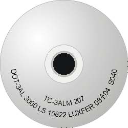 Stamp markings on an American manufacture aluminum 40&nbsp;cu.ft. 3000&nbsp;psi cylinder