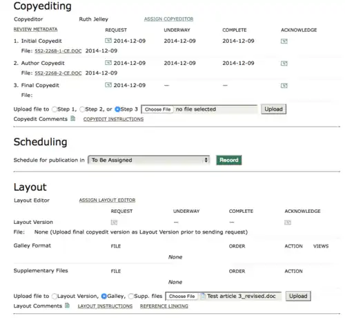 OJS layout for Snapshot journal step 2