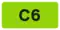 Lime green background with text: "C6"
