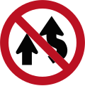 No overtaking/passing. Similar signage is used in China and Japan.