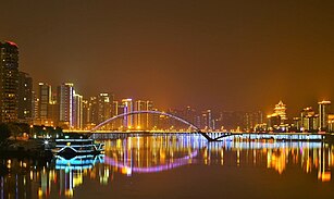 Beautiful night view of Mianyang city