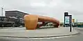 The Amazing Whalejaw, an oversized sculpture that serves as a bus stop next to the Hoofddorp train station