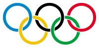 Olympic rings with white rims